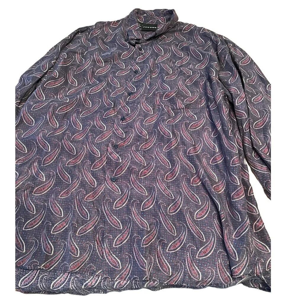 Colore Italia paisley print 100% silk shirt, size XL